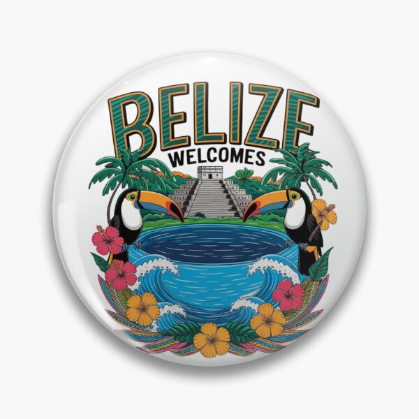 Item preview, Belize Welcomes Flag Map Belmopan, Great Blue Hole designed and sold by AnimalsDH305.