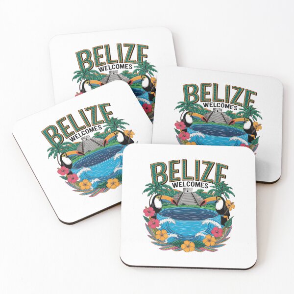 Item preview, Belize Welcomes Flag Map Belmopan, Great Blue Hole designed and sold by AnimalsDH305.