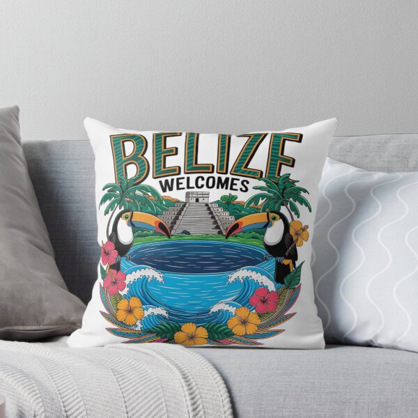 Item preview, Belize Welcomes Flag Map Belmopan, Great Blue Hole designed and sold by AnimalsDH305.