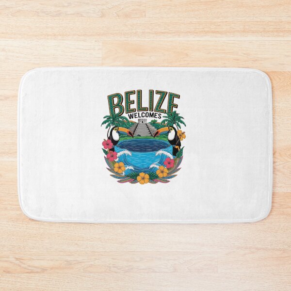 Item preview, Belize Welcomes Flag Map Belmopan, Great Blue Hole designed and sold by AnimalsDH305.