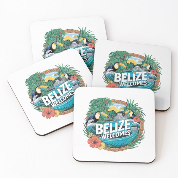 Item preview, Belize Welcomes Flag Map Belmopan, Great Blue Hole designed and sold by AnimalsDH305.