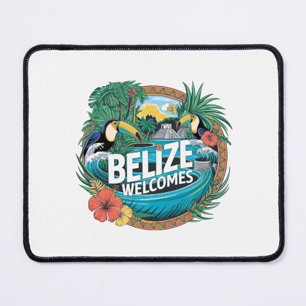 Item preview, Belize Welcomes Flag Map Belmopan, Great Blue Hole designed and sold by AnimalsDH305.