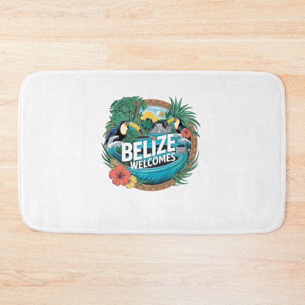 Item preview, Belize Welcomes Flag Map Belmopan, Great Blue Hole designed and sold by AnimalsDH305.