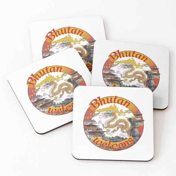Item preview, Bhutan Welcomes Flag Map Thimphu, Paro, Tiger's Nest, designed and sold by AnimalsDH305.