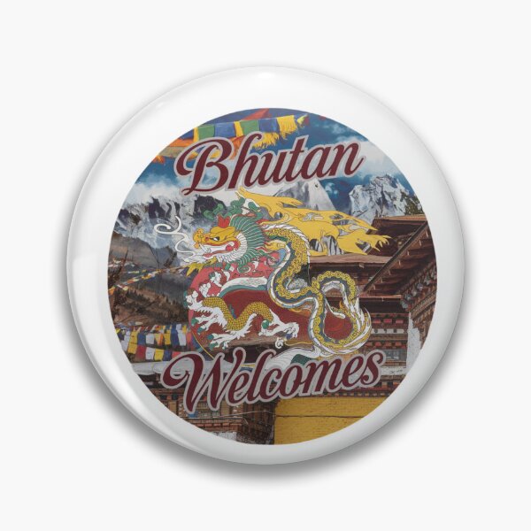 Item preview, Bhutan Welcomes Flag Map Thimphu, Paro, Tiger's Nest, designed and sold by AnimalsDH305.