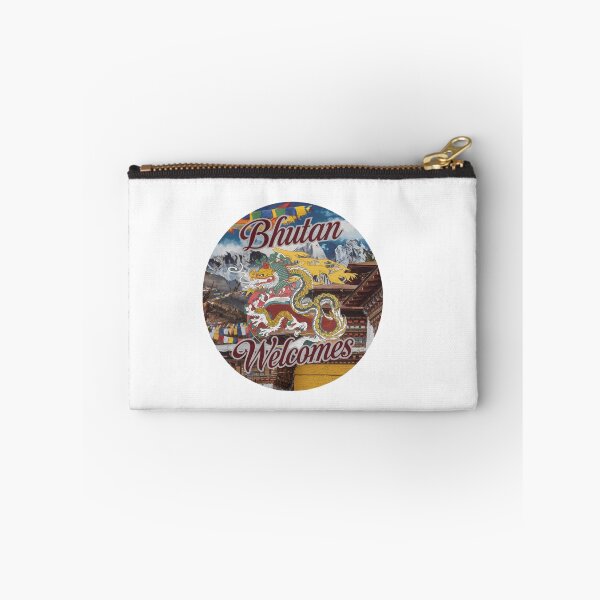 Item preview, Bhutan Welcomes Flag Map Thimphu, Paro, Tiger's Nest, designed and sold by AnimalsDH305.