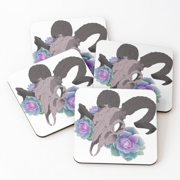 Item preview, Ram skull with succulents. designed and sold by Starluckk.