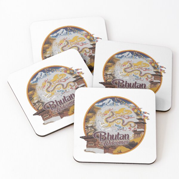 Item preview, Bhutan Welcomes Flag Map Thimphu, Paro, Tiger's Nest, designed and sold by AnimalsDH305.