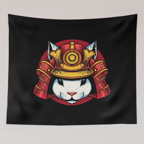 Item preview, Retro Samurai Bunny Wearing Kabuto designed and sold by FlashCraft Design.