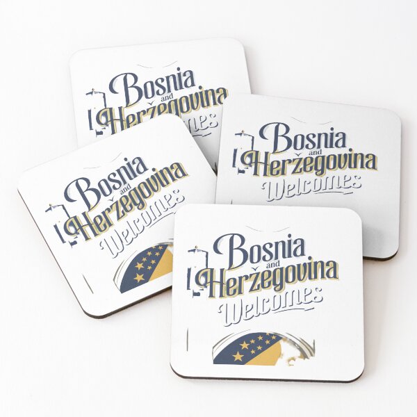 Item preview,  Bosnia and Herzegovina Welcomes Flag Map Sarajevo, Mostar,  designed and sold by AnimalsDH305.