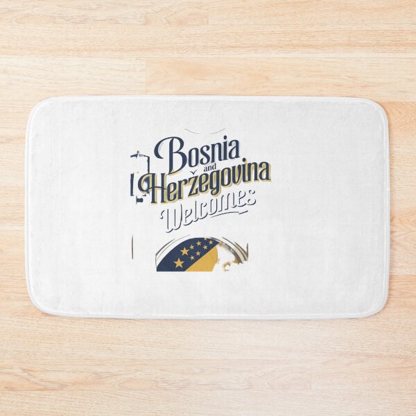 Item preview,  Bosnia and Herzegovina Welcomes Flag Map Sarajevo, Mostar,  designed and sold by AnimalsDH305.