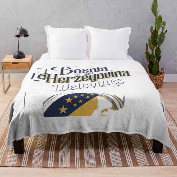 Item preview,  Bosnia and Herzegovina Welcomes Flag Map Sarajevo, Mostar,  designed and sold by AnimalsDH305.