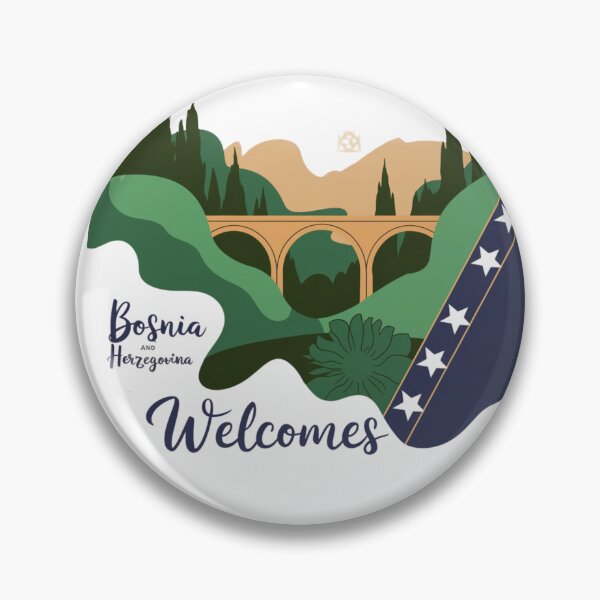 Item preview, Bosnia and Herzegovina Welcomes Flag Map Sarajevo, Mostar,  designed and sold by AnimalsDH305.