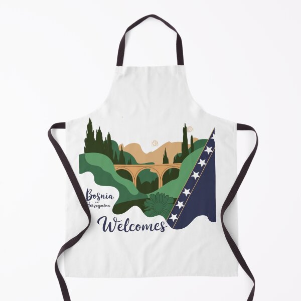 Item preview, Bosnia and Herzegovina Welcomes Flag Map Sarajevo, Mostar, designed and sold by AnimalsDH305.