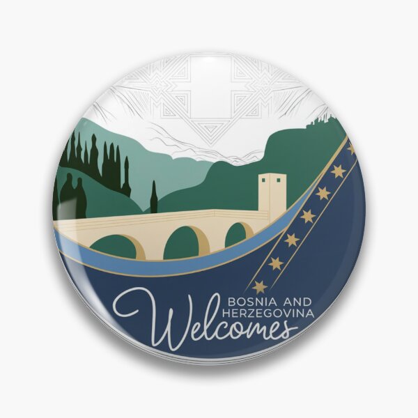 Item preview, Bosnia and Herzegovina Welcomes Flag Map Sarajevo, Mostar,  designed and sold by AnimalsDH305.
