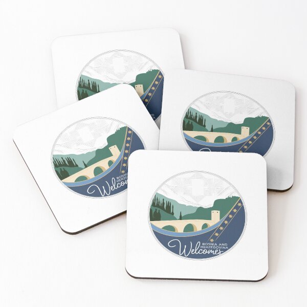 Item preview, Bosnia and Herzegovina Welcomes Flag Map Sarajevo, Mostar,  designed and sold by AnimalsDH305.