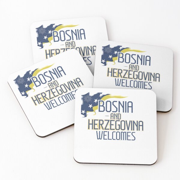 Item preview, Bosnia and Herzegovina Welcomes Flag Map Sarajevo, Mostar,  designed and sold by AnimalsDH305.