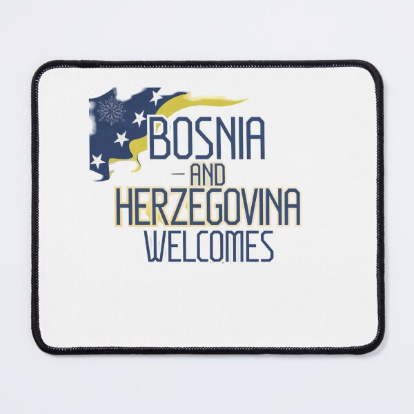 Item preview, Bosnia and Herzegovina Welcomes Flag Map Sarajevo, Mostar, designed and sold by AnimalsDH305.