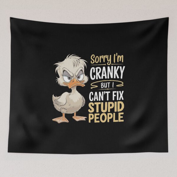 Item preview, Grumpy Duck Cartoon - Funny Cranky Animal Art designed and sold by love3617.