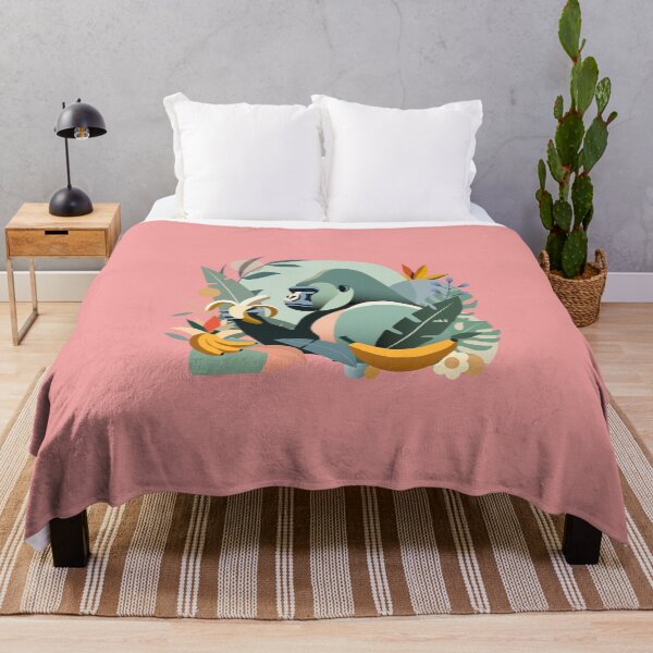 Item preview, Proud gorilla with banana in tropical environment designed and sold by Kisho.