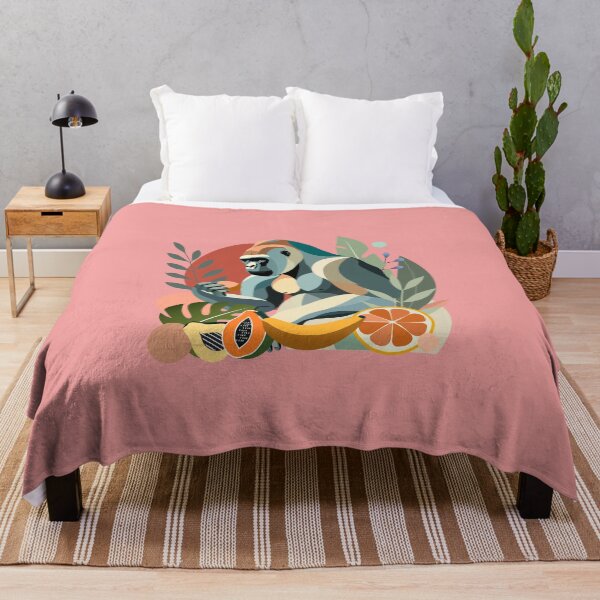 Item preview, Proud gorilla with banana in tropical environment designed and sold by Kisho.