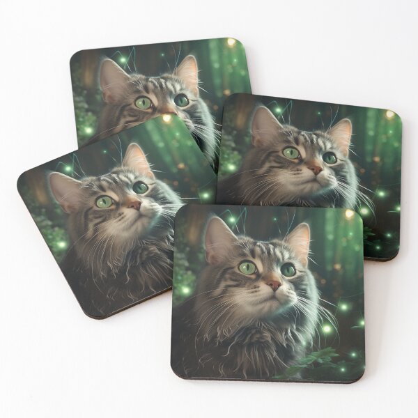 Item preview, Cat and Fireflies designed and sold by Rtymer.