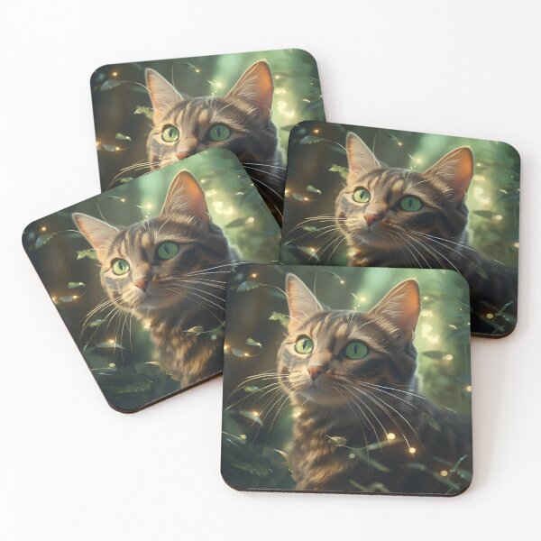 Item preview, Cat and Fireflies designed and sold by Rtymer.