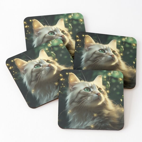 Item preview, Cat and Fireflies designed and sold by Rtymer.