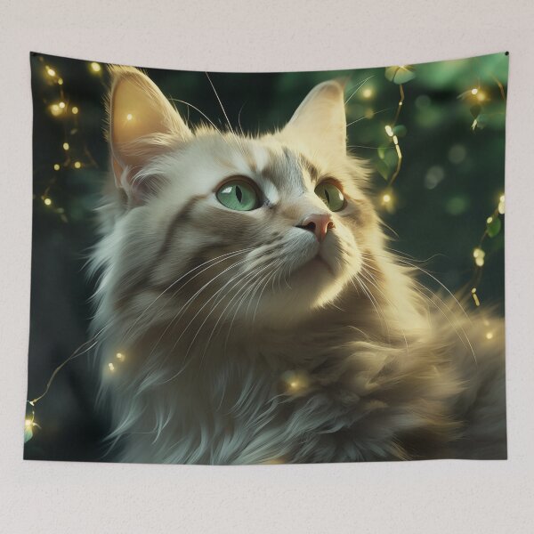 Item preview, Cat and Fireflies designed and sold by Rtymer.