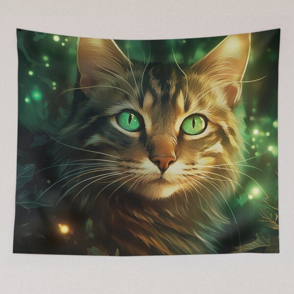 Item preview, Cat and Fireflies designed and sold by Rtymer.