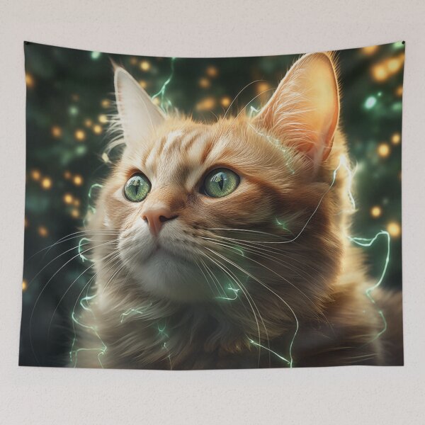 Item preview, Cat and Fireflies designed and sold by Rtymer.