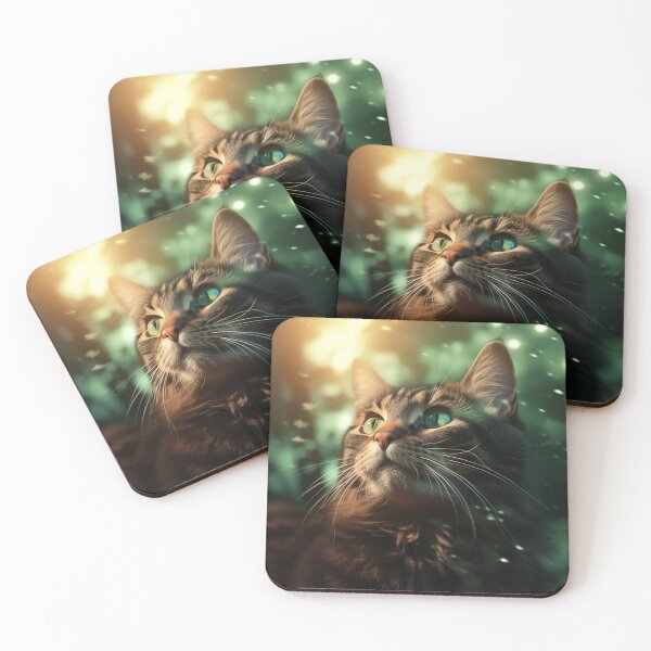 Item preview, Cat and Fireflies designed and sold by Rtymer.