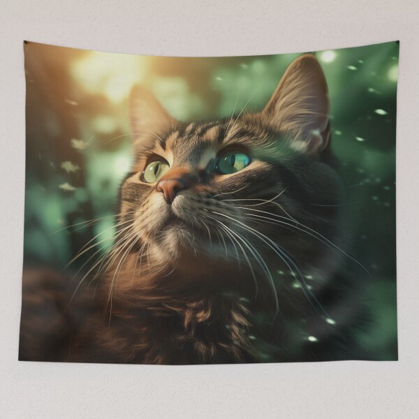 Item preview, Cat and Fireflies designed and sold by Rtymer.