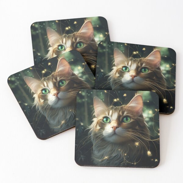 Item preview, Cat and Fireflies designed and sold by Rtymer.