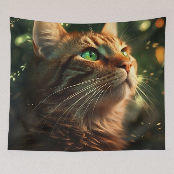 Item preview, Cat and Fireflies designed and sold by Rtymer.