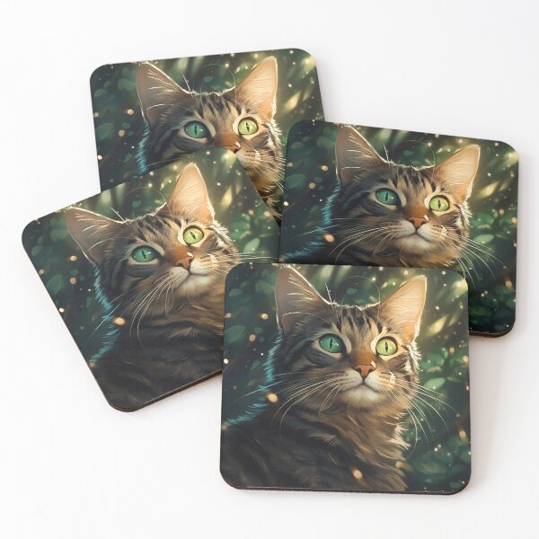 Item preview, Cat and Fireflies designed and sold by Rtymer.