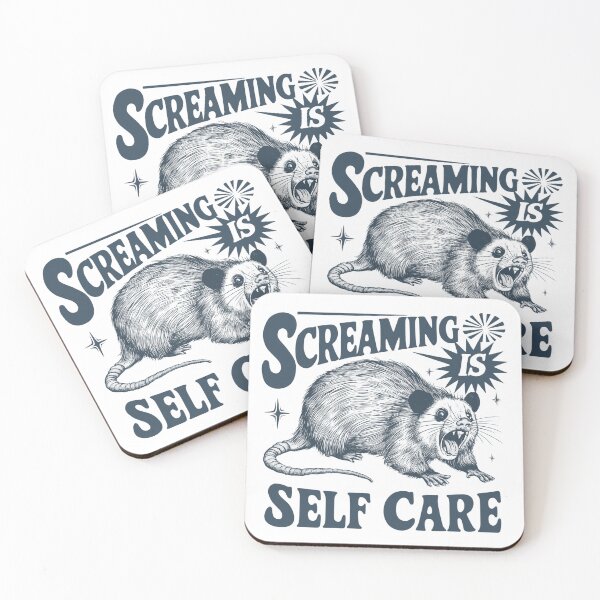 Item preview, Screaming is Self care Rat graphic design designed and sold by Dominika Farkašová.