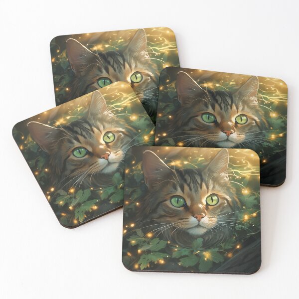 Item preview, Cat and Fireflies designed and sold by Rtymer.