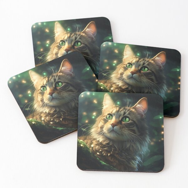 Item preview, Cat and Fireflies designed and sold by Rtymer.