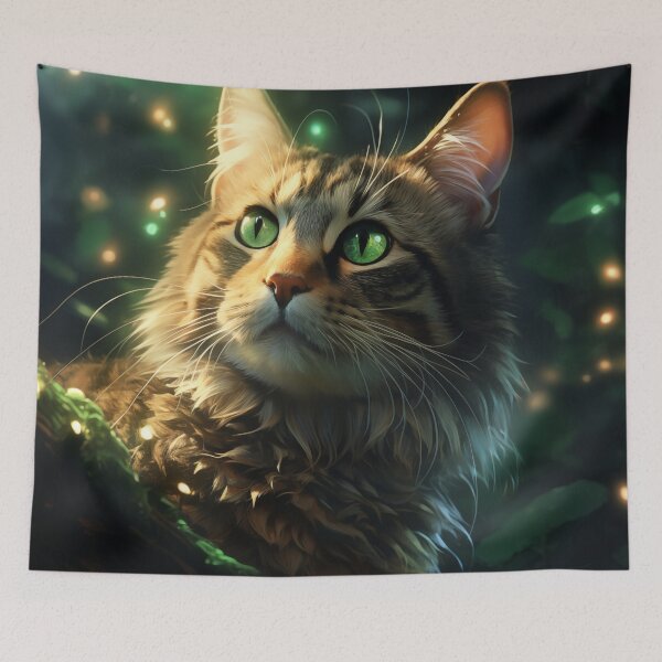 Item preview, Cat and Fireflies designed and sold by Rtymer.