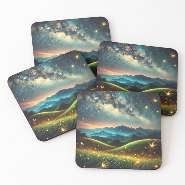Item preview, Celestial Glow: Fireflies and Rolling Hills designed and sold by Meta2Physical.