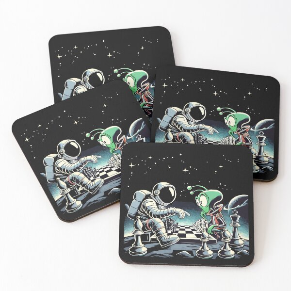 Item preview, Astronaut Alien Chess Stars Universe Gift designed and sold by Pineapple-Tree.