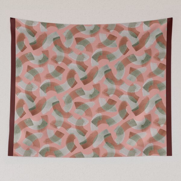 Item preview, Copy of Handmade semi circles brush strokes blue designed and sold by Alessandro Remo Mazzoni Remotextiles.