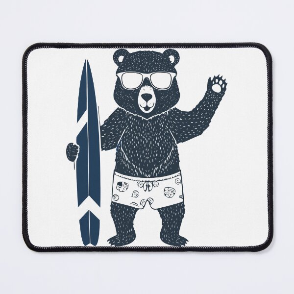 Item preview, cool bear with a surfboard designed and sold by ericrautenbach.