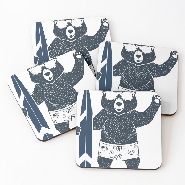 Item preview, cool bear with a surfboard designed and sold by ericrautenbach.