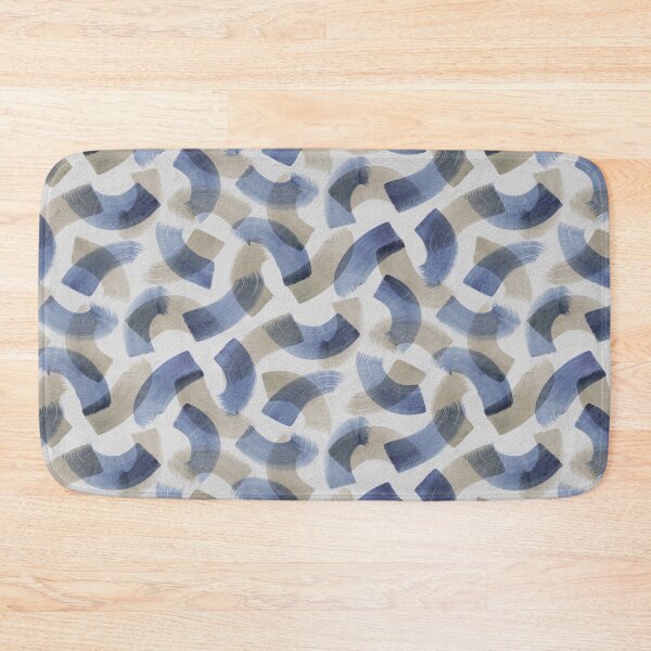 Item preview, Copy of Handmade semi circles brush strokes blue brown designed and sold by Alessandro Remo Mazzoni Remotextiles.