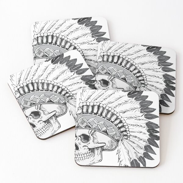 Item preview, skull with indian headgear on designed and sold by ericrautenbach.