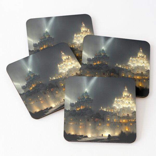 Item preview, Majestic Illuminated Castle in Winter Fog designed and sold by Amr Siam.