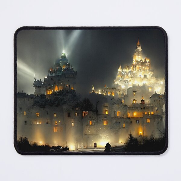 Item preview, Majestic Illuminated Castle in Winter Fog designed and sold by Amr Siam.