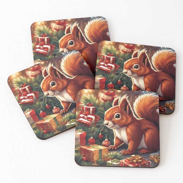 Item preview, Red Squirrels celebrating Christmas  designed and sold by Colin Bentham.